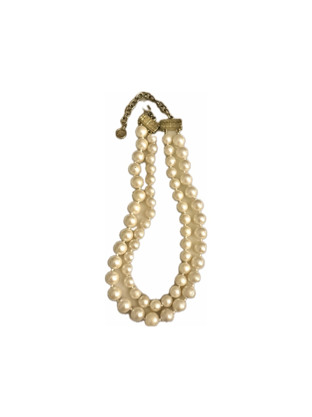 Givenchy Vintage Two Strand Large Pearl Necklace